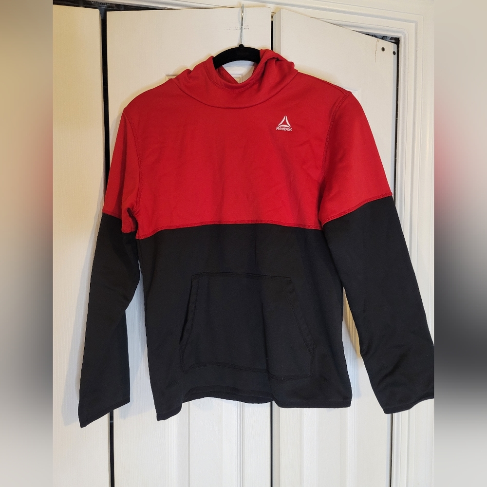 Reebok red and black hoodie hooded sweatshirt kids boys girls sz L 10-12